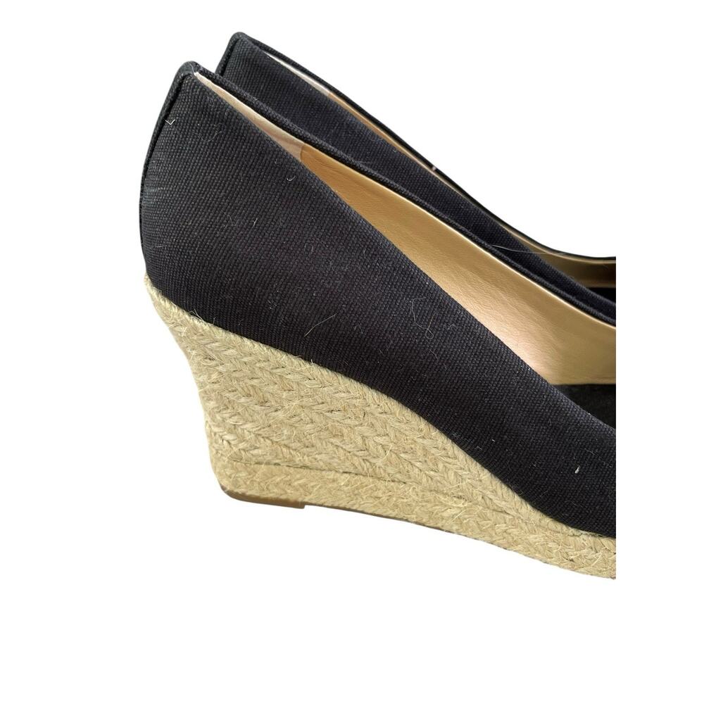 NEW J Crew Women’s Size 6 Seville Canvas Espadrille Black Wedges Slip Ons 64498 - Picture 4 of 12
